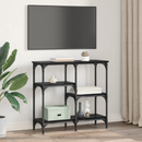 vidaXL Konzolasztal polcokkal Fekete tölgy 80 x 29 x 75 cm Faanyag