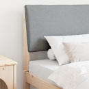 vidaXL Kárpitozott fejtámla Világosszürke 90 cm Tömör fenyőfa