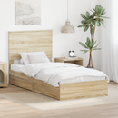 vidaXL Tárolós Ágy fejtámlával Sonoma tölgy 90 x 190 cm Faanyag