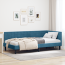 vidaXL Sarokágy keret fejtámlával Kék 90 cm x 200 cm Bársony