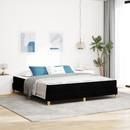 vidaXL Boxrugós ágy matracmal Fekete 180 x 200 cm szövet