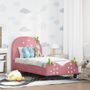 vidaXL Gyerekágy keret fejtámlával Rózsaszín 70 x 140 cm Bársony