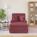 vidaXL Fotel Loungba Szoknyával párnával párnával 3 pcs Bordó szövet