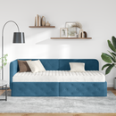 vidaXL Sarokágy keret Kék 80 x 200 cm Bársony