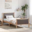 vidaXL Ágykeret fejtámlával Barna és taupe 90 x 190 cm Tömör fenyőfa