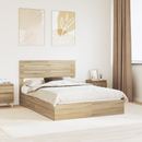 vidaXL Tárolós Ágy fejtámlával Sonoma tölgy 160 x 200 cm Faanyag