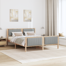 vidaXL Ágykeret Barna és világosszürke 150 x 200 cm Tömör fenyőfa