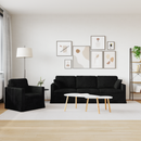 vidaXL Kanapé Szett 2 pcs Fekete Bársony