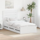 vidaXL Ágykeret fiókkal fejtámlával Fehér 90 x 190 cm Mérnöki Fa