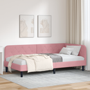 vidaXL Sarokágy keret Rózsaszín 100 x 200 cm Bársony
