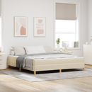 vidaXL Boxrugós ágy matracmal Krém 180 x 200 cm szövet