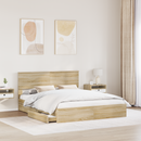 vidaXL Tárolós Ágy fejtámlával Sonoma tölgy 160 x 200 cm Faanyag