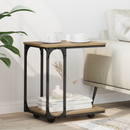 vidaXL Oldal asztal polcokkal Artisan tölgy 50 x 35 x 55.5 cm Faanyag