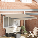 vidaXL Behúzható napellenző Bézs 300 x 250 x 165 cm
