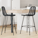 vidaXL Bárszék 2 pcs 44 x 52 x 111 cm Rattan és Vas