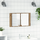 vidaXL Fürdőszobai tükörszekrény Artisan tölgy 80 x 12 x 45 cm Faanyag