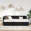 vidaXL Sarokágy keret Fekete 80 x 200 cm Bársony