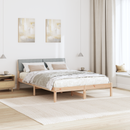 vidaXL Ágykeret Barna és világosszürke 135 x 190 cm Tömör fenyőfa