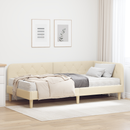 vidaXL Sarokágy keret Krém 90 x 200 cm szövet