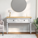 vidaXL Végasztal fiókkal Corona Fehér 115 x 46 x 73 cm Tömör fenyőfa