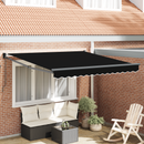 vidaXL Behúzható napellenző Fekete 350 x 250 cm