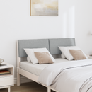 vidaXL Kárpitozott fejtámla Világosszürke 120 cm Tömör fenyőfa