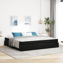vidaXL Ágykeret matraccal matracmal 2 pcs Fekete Bársony
