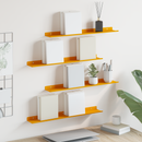 vidaXL Lebegő polc 4 pcs Mustár sárga 60 x 8,5 x 2,5 cm Acél