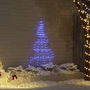 vidaXL LED Karácsonyfák talajráccsal 112 LED-del Kék 182 cm Fém