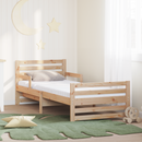 vidaXL Ágykeret kihúzható matraccal Barna 80 x 200 cm Tömör fenyőfa