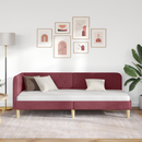 vidaXL Sarokágy keret Bordó 80 x 200 cm szövet
