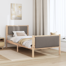 vidaXL Ágykeret fejtámlával Tópszínű 90 x 200 cm szövet