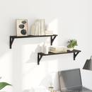 vidaXL Falpolcok 2 pcs Fekete tölgy 60 x 15 x 15,5 cm Faanyag