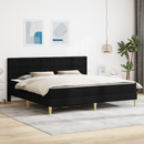 vidaXL Ágykeret matraccal fejtámlával Fekete 180 x 200 cm szövet