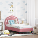 vidaXL Gyerekágy keret fejtámlával Rózsaszín 70 x 140 cm Bársony