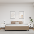 vidaXL Ágykeret matracmal Cappuccino 200 x 200 cm szövet