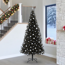 vidaXL Karácsonyfa 300 LED-del állvánnyal Fekete 240 cm PVC