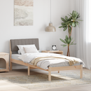 vidaXL Ágykeret fejtámlával Barna és taupe 75 x 190 cm Tömör fenyőfa