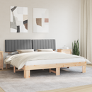vidaXL Ágykeret Kárpitozott Fejtámlával Világosszürke 200 x 200 cm
