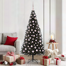 vidaXL Karácsonyfa 300 LED-del állvánnyal Fekete 180 cm PVC