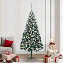 vidaXL Mű karácsonyfa 300 LED-del Zöld 210 cm PVC és Acél és Műanyag