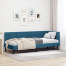 vidaXL Sarokágy keret fejtámlával Kék 80 cm x 200 cm Bársony