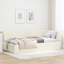 vidaXL Sarokágy keret Krém 100 x 200 cm Bársony