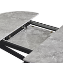 Kihúzható étkezőasztal, beton/fekete, 100x100-140x75 cm, ABERO TYP 1