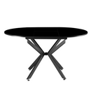 Kihúzható étkezőasztal, fekete, 100x100-140x75 cm, ABERO TYP 1