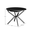 Kihúzható étkezőasztal, fekete, 100x100-140x75 cm, ABERO TYP 1