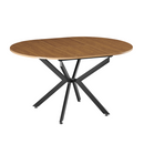 Kihúzható étkezőasztal, világos tölgy/fekete, 100x100-140x75 cm, ABERO TYP 1