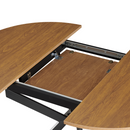 Kihúzható étkezőasztal, világos tölgy/fekete, 100x100-140x75 cm, ABERO TYP 1