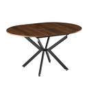 Kihúzható étkezőasztal, sötét tölgy/fekete, 100x100-140x75 cm, ABERO TYP 1