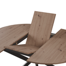 Kihúzható étkezőasztal, artisan tölgy/fekete, 120x120-160x75 cm, ABERO TYP 2